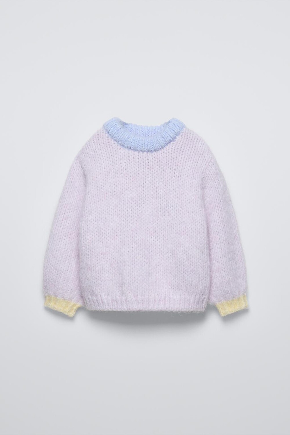 

Контрастный вязанный свитер ZARA, цвет lilac