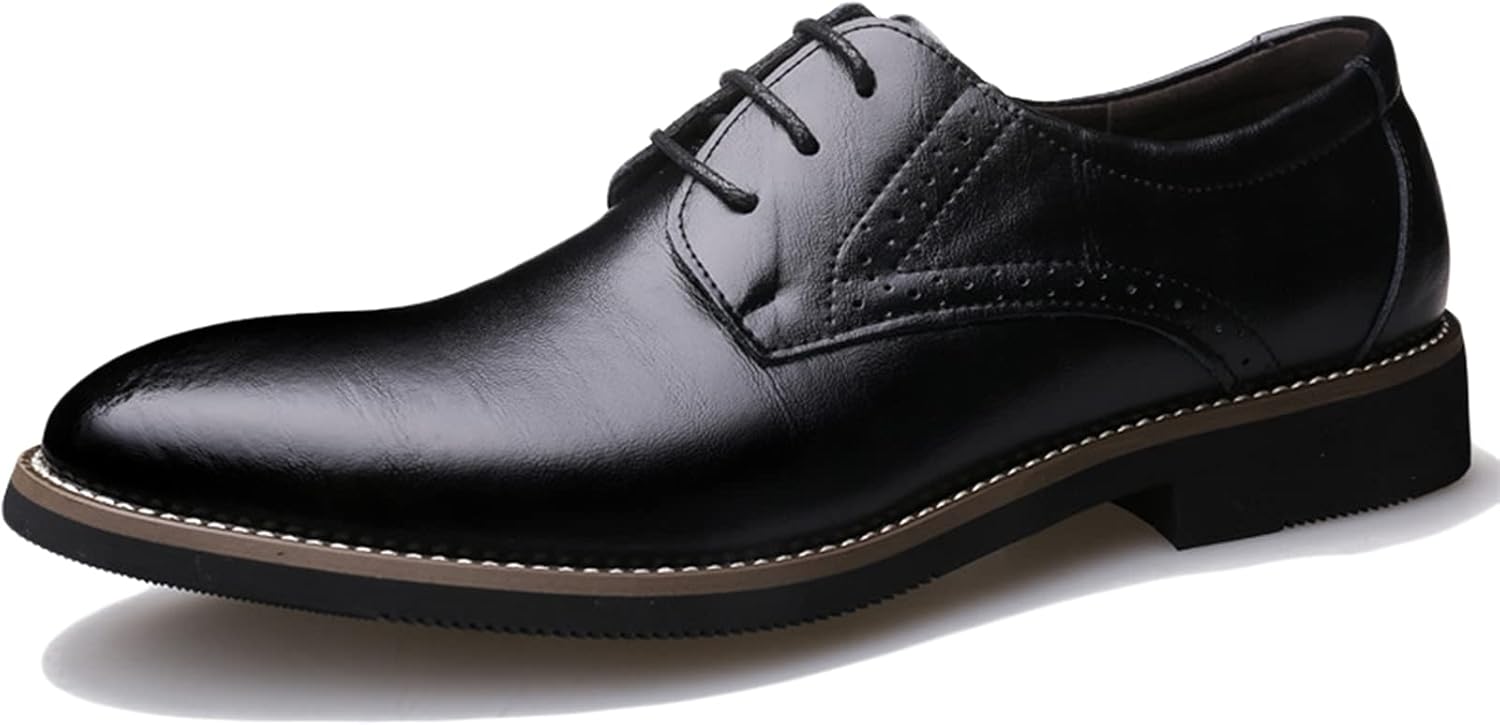 

Мужские классические кожаные туфли WKNBEU, дерби на шнуровке, униформа, оксфорды, формальные броги, мужские оксфорды, синие - US8.5-9 / UK7.5-8 / EU41