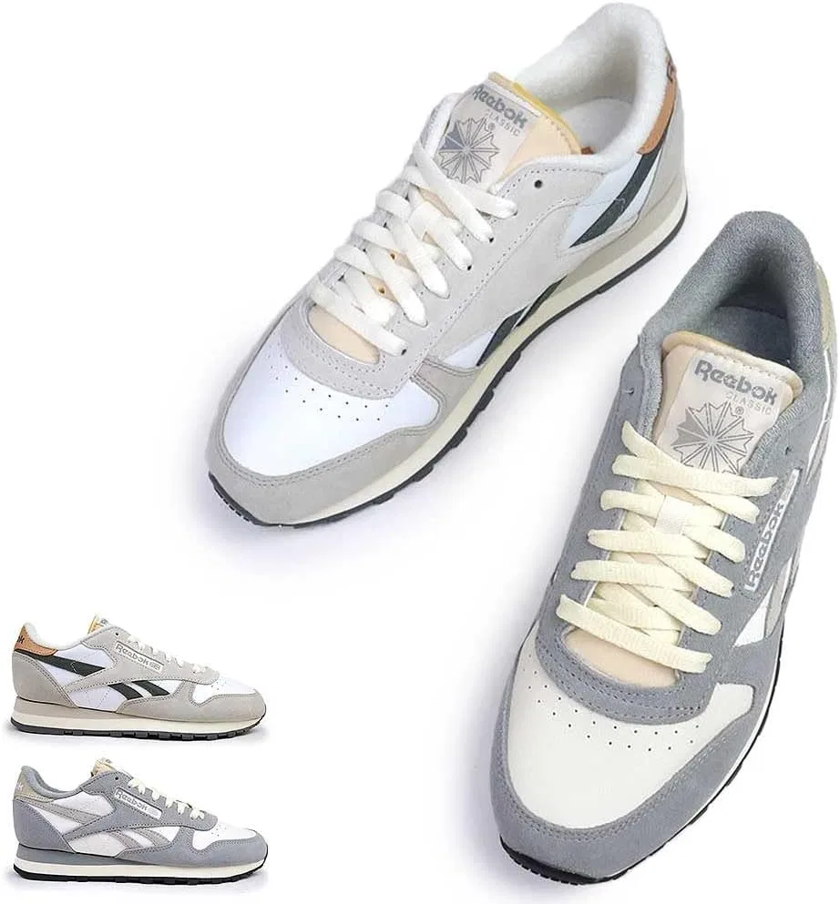 Кроссовки Reebok Unisex Kinder Classic из натуральной кожи, White Moonstone Grey 5 — фото 4