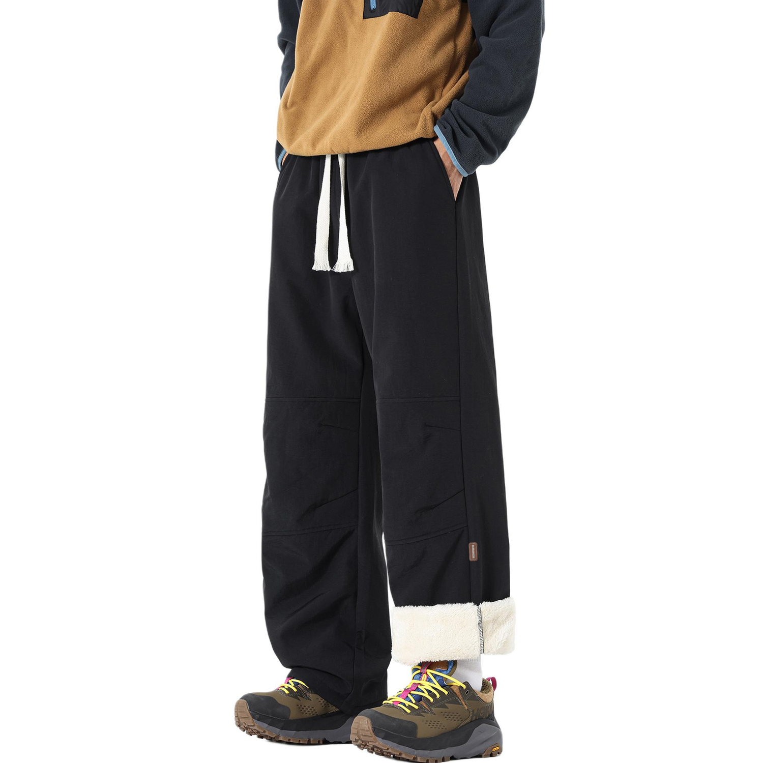 

ХХХлопковые брюки Unisex утепленные с флисовой подкладкой прямого кроя WARRIOR, 黑色【升级加厚款】