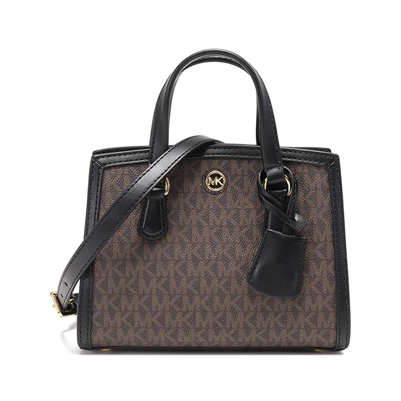 

Сумка-шоппер Chantal Litchi Grain мини женская черно-коричневая MICHAEL KORS