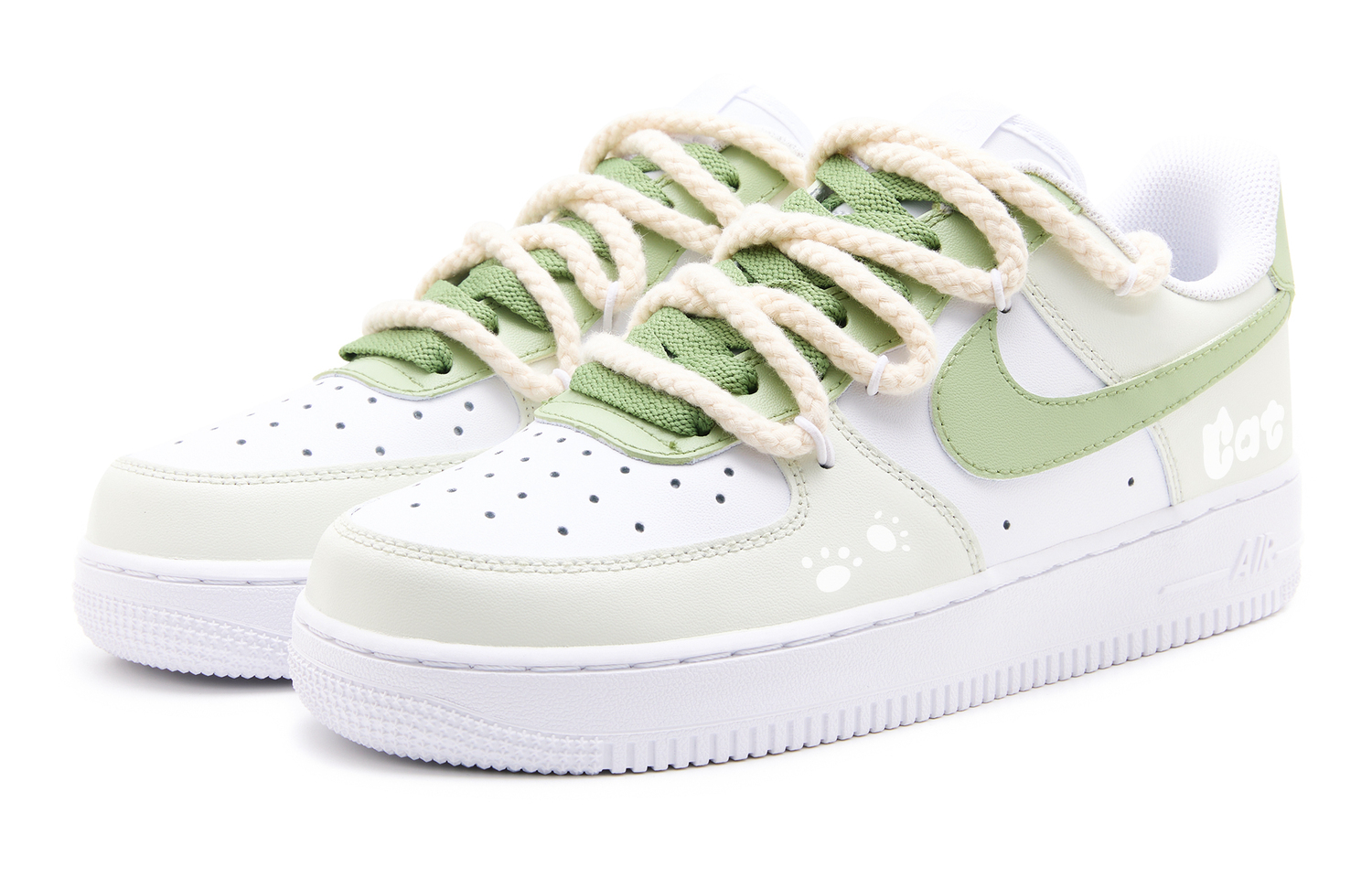 Nike Air Force 1 LE Anti Kick And Abrasion Resistant низкие детские скейтборд кроссовки light green для подростков — фото 4