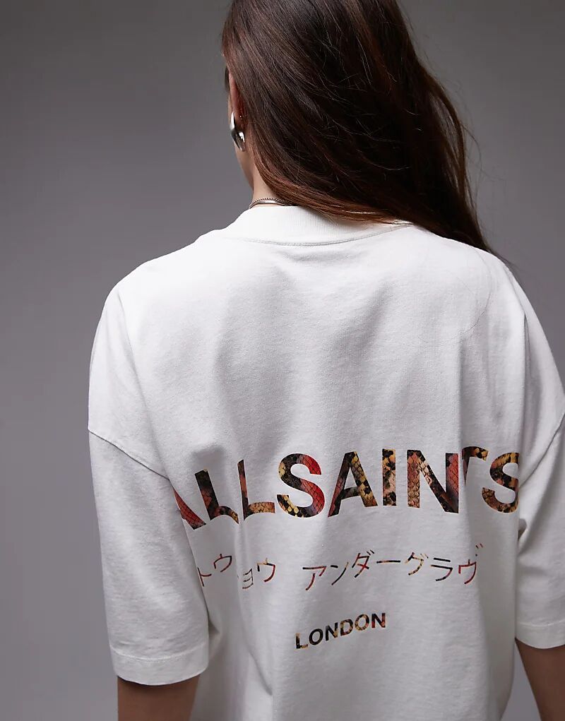 

Футболка Underground oversize с белым змеиным принтом AllSaints