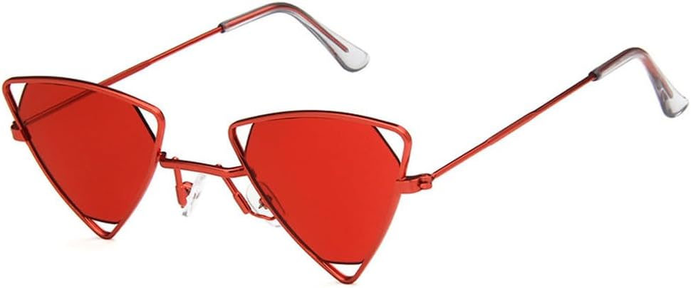 

Ретро-солнцезащитные очки в стиле панк с маленькой оправой из сплава для мужчин, модные солнцезащитные очки для женщин, металлические оправы, защита от УФ-излучения UV400 TKKTLLT, Red Red