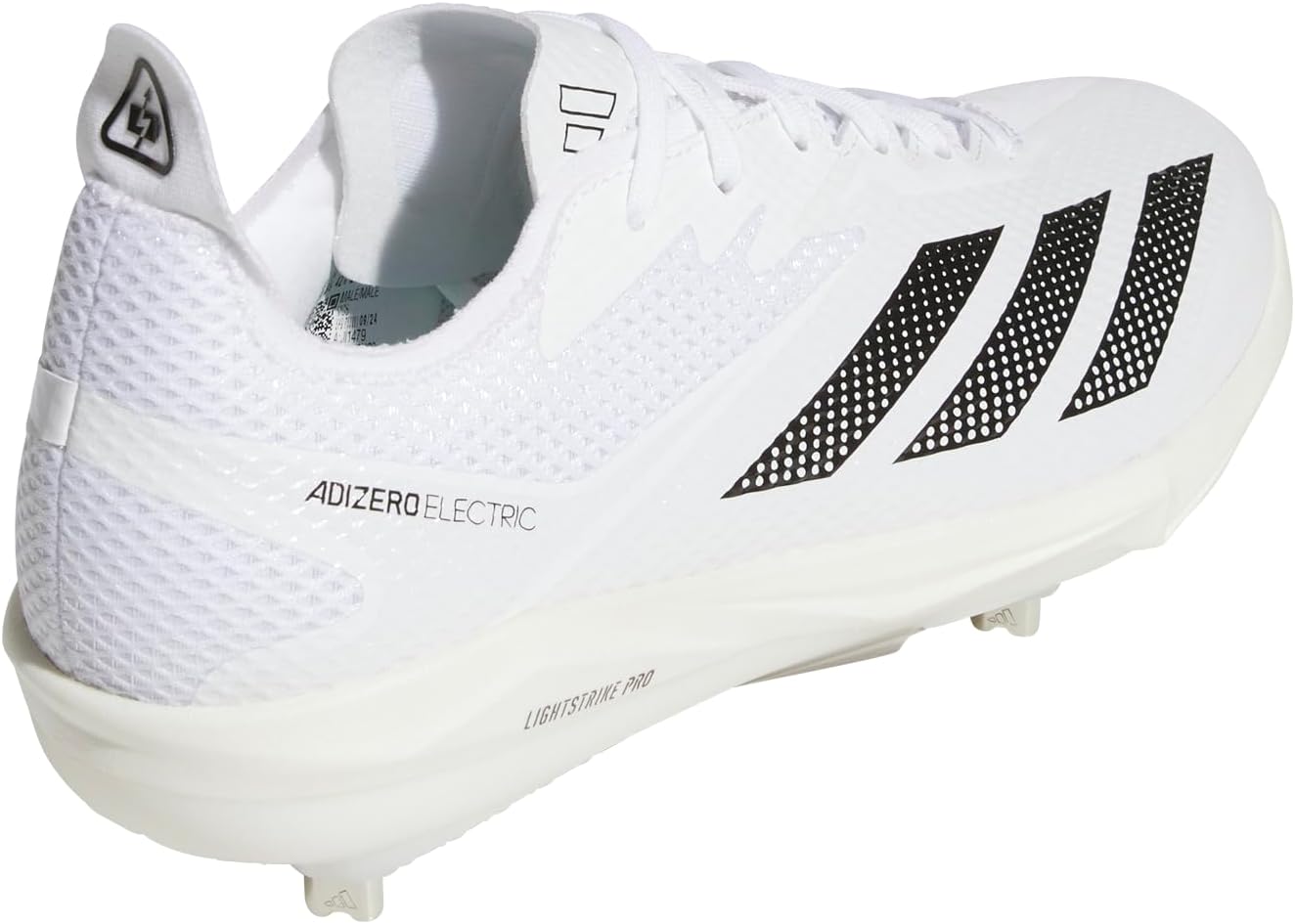 Мужские бейсбольные кроссовки Adidas Adizero Electric 2.0, белый/черный — фото 3
