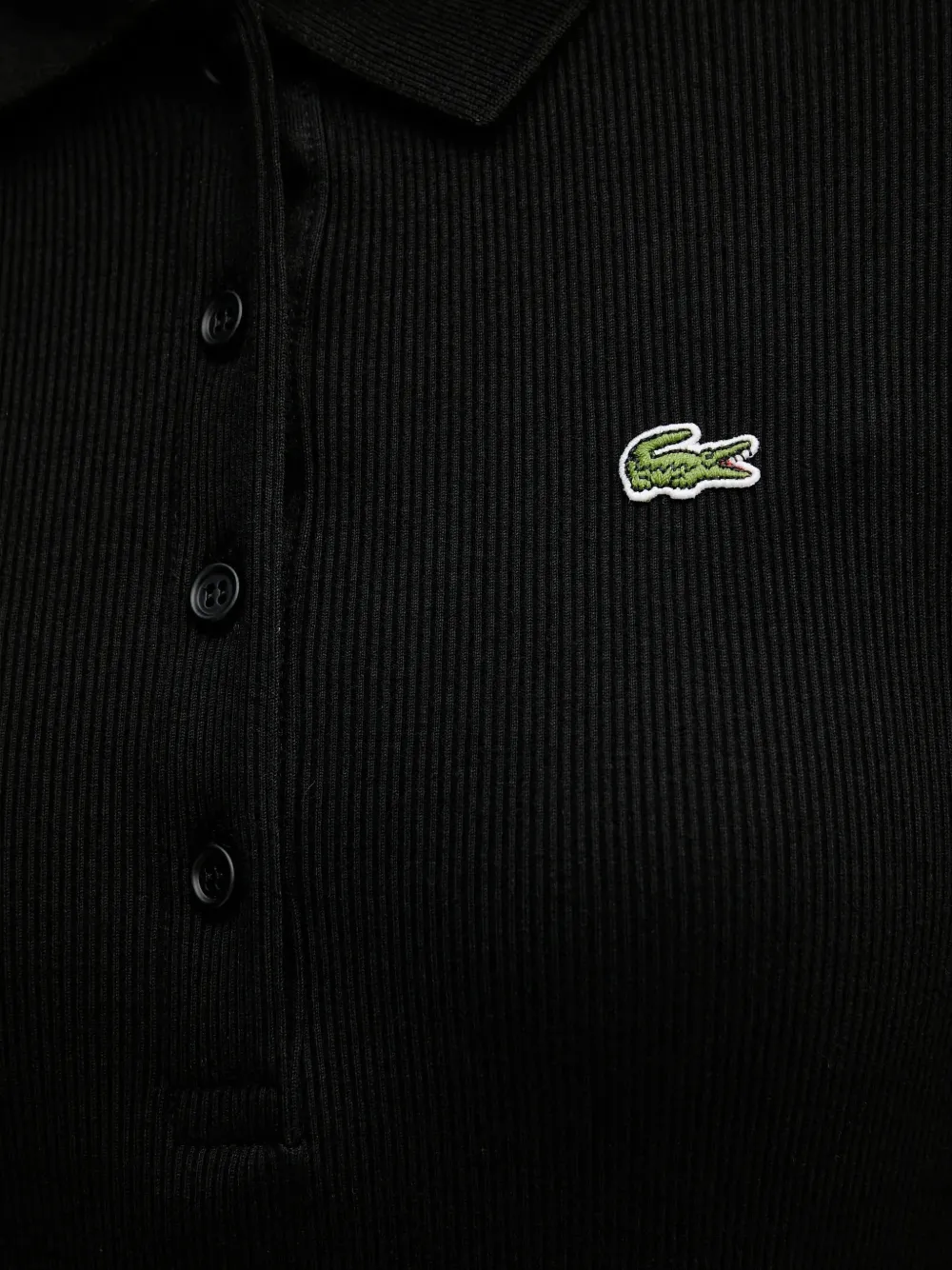 Платье миди Lacoste с ребристой фактурой, черное — фото 4