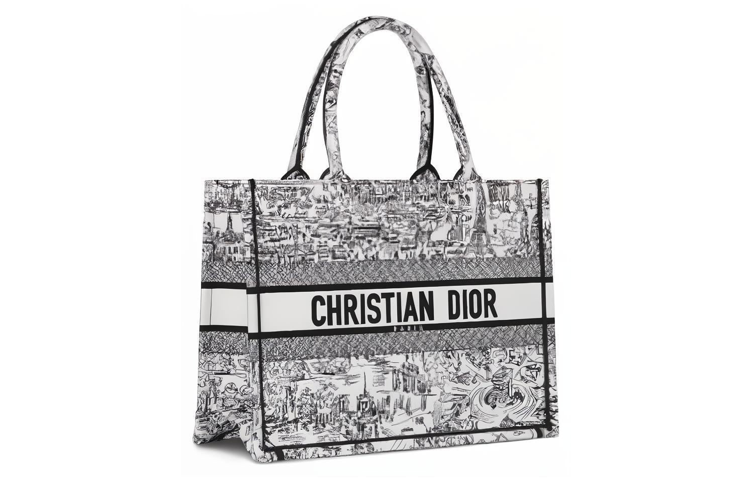 

Сумка BookTote с вышивкой, шоппер, дамская сумка среднего размера черный DIOR