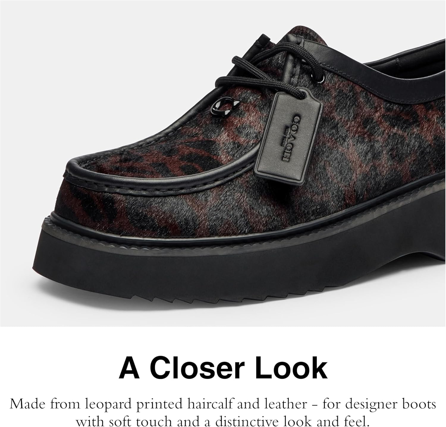 Мужские ботинки COACH Sculpted C Chukka с леопардовым принтом, Dark Leopard — фото 4
