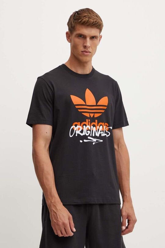 

Хлопковая футболка adidas Originals, черный