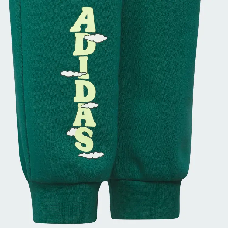 Детская повседневная спортивная футболка Adidas, светло-желтый/лесной зеленый — фото 4