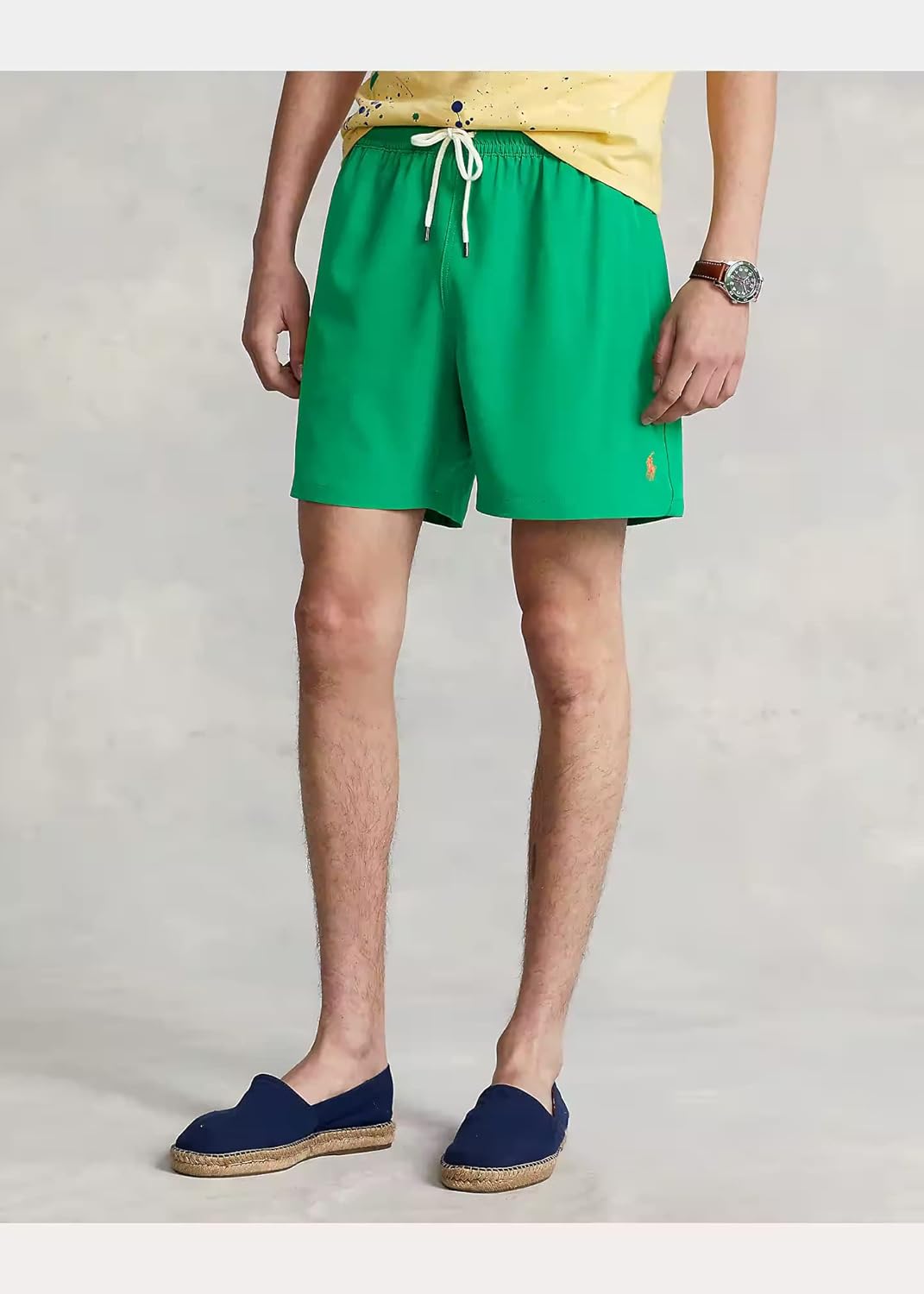 Мужские однотонные шорты для плавания POLO RALPH LAUREN Traveler, Green — фото 2