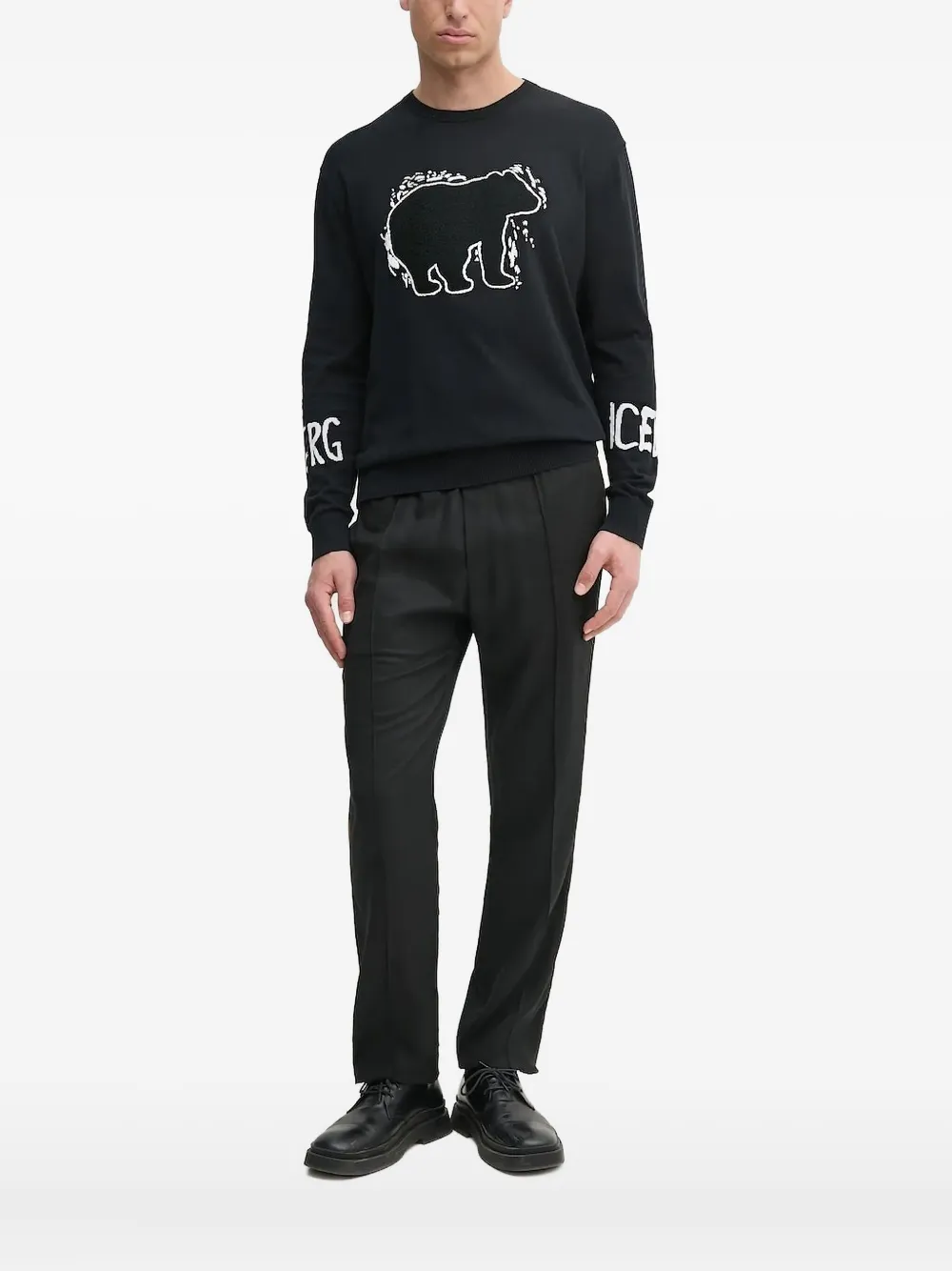 

Вышитый свитер с длинными рукавами Iceberg, черный