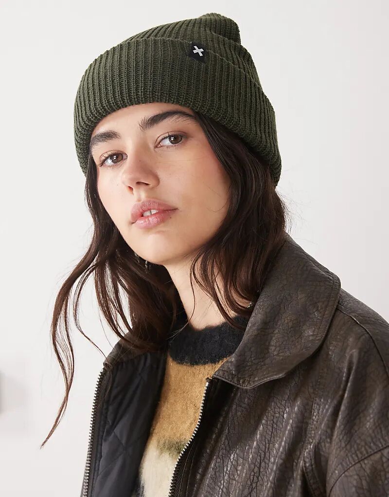 

Шапка-бини с логотипом COLLUSION темно-зеленого цвета