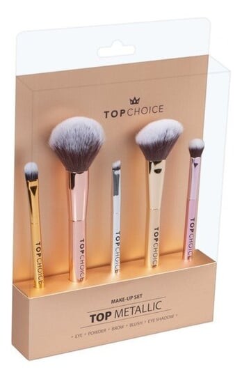 

Металлик, набор кистей для макияжа, 5 шт. Top Choice