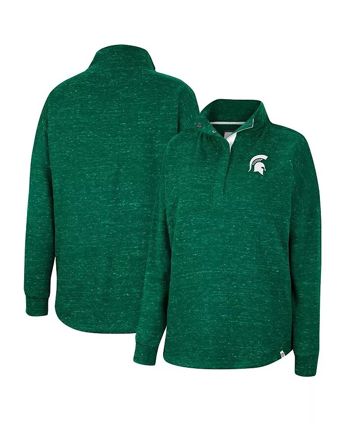 

Женский зеленый топ Michigan State Spartans Natalie с пятнистой отделкой на кнопке Quarter Colosseum