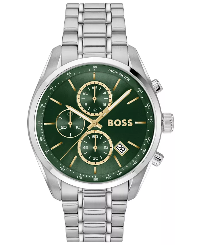 

Мужские часы Grand Prix 44 Quartz Fashion Chrono из нержавеющей стали, 44.50 мм Hugo Boss