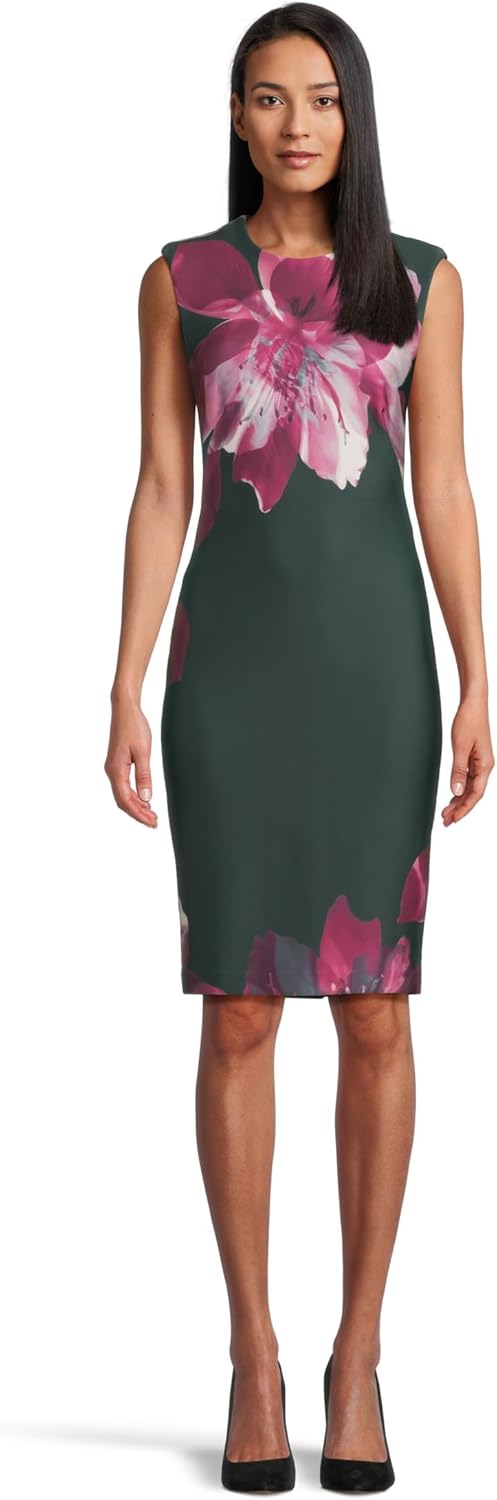 

Женское платье-футляр Calvin Klein с цветочным принтом и рукавами Cal Sleeve, Grey/Aubergine Multi