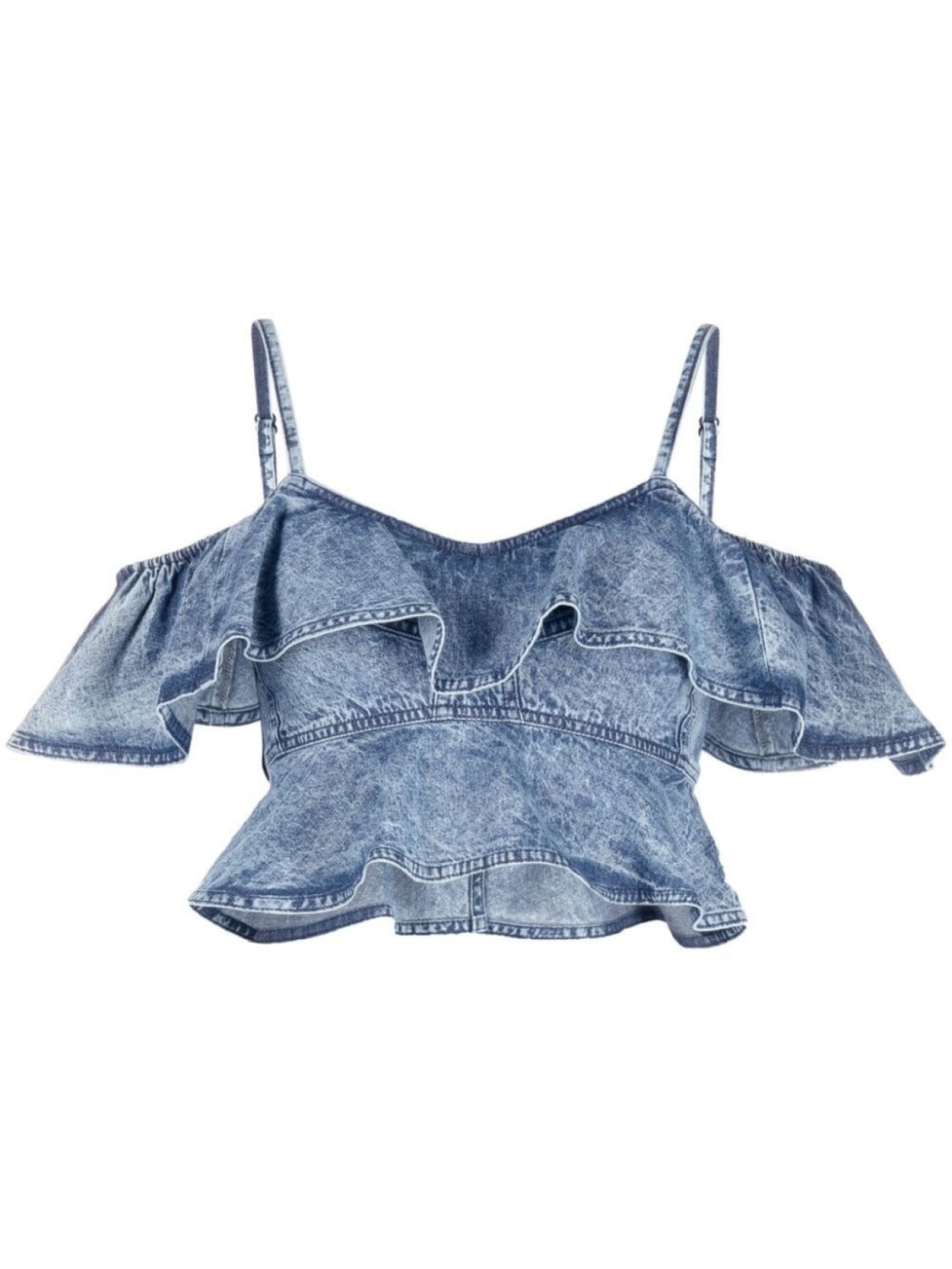 

Marant Étoile блузка с открытыми плечами и оборками, синий