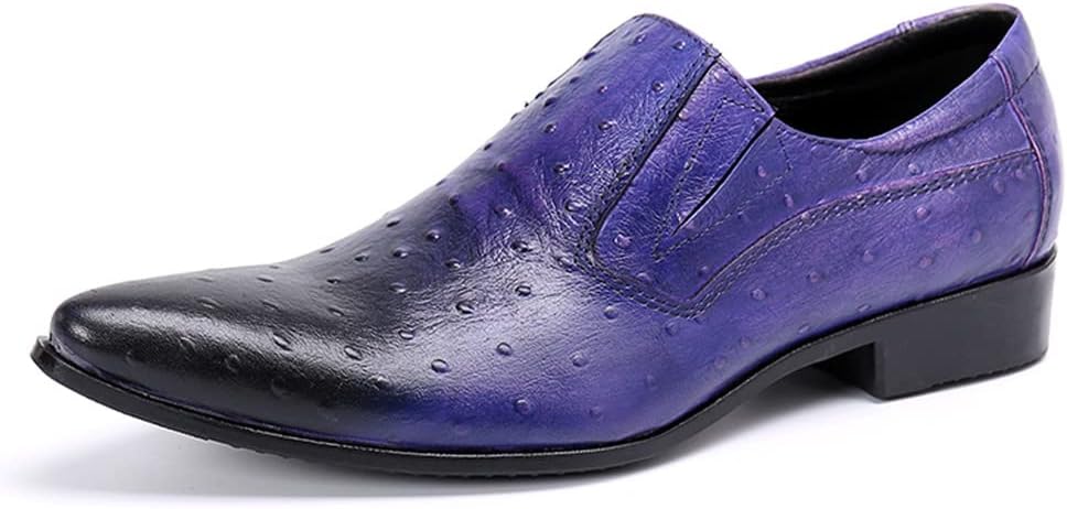 Мокасины Santimon Mens Slip On Loafers- туфли для повседневной и официальной носки из натуральной кожи, удобные, подходящие для вечеринок, путешествий и свадеб, синий — фото 2