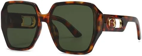 

Квадратные солнцезащитные очки для женщин и мужчин. Модные солнцезащитные очки в крупной оправе. Винтажный стиль. Популярные розовые оттенки MTZJH, Leopard Dark Green