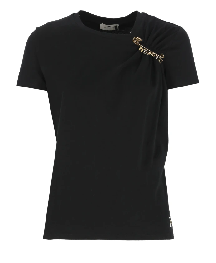 

Футболка с логотипом и значком Elisabetta Franchi, черный