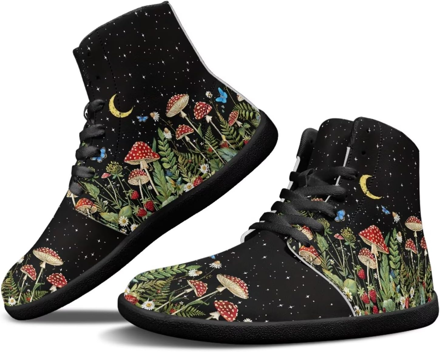 

Минималистичные кроссовки Binienty для ходьбы, женские и мужские, высокие, Starry Night Mushroom