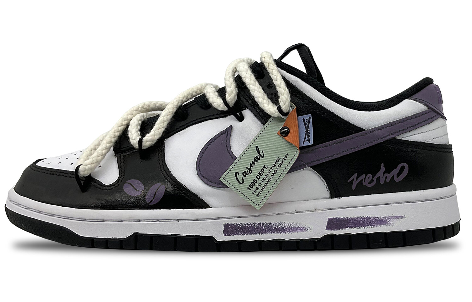 

Кроссовки Nike Dunk Skateboard Shoes Women's Low-Top Black Purple