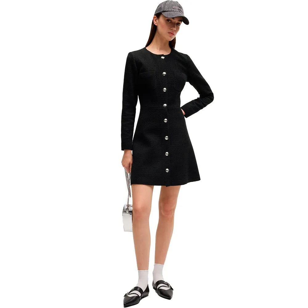 

Платье HUGO Karema 1 10266951 long sleeve short, черный