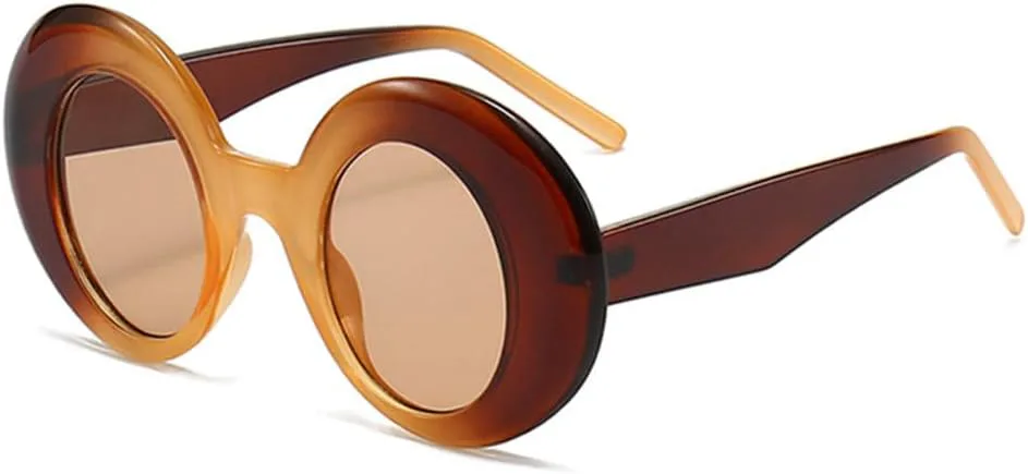 

Ретро-солнцезащитные очки овальной формы большого размера для женщин, модные солнцезащитные очки конфетных цветов для мужчин в стиле панк MTZJH, Brown Tea Champagne