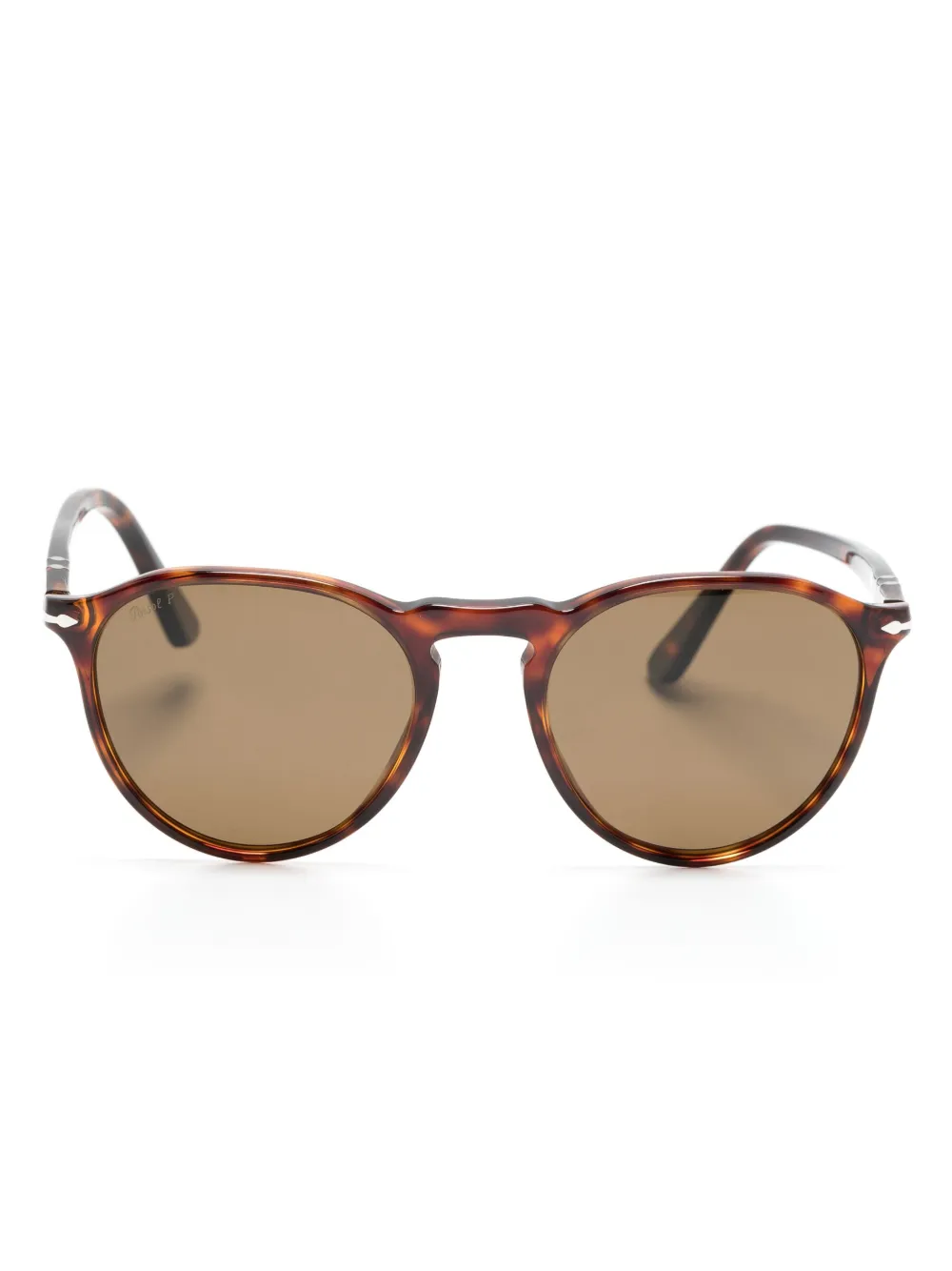

Солнцезащитные очки в круглой оправе черепаховой расцветки Persol, коричневый