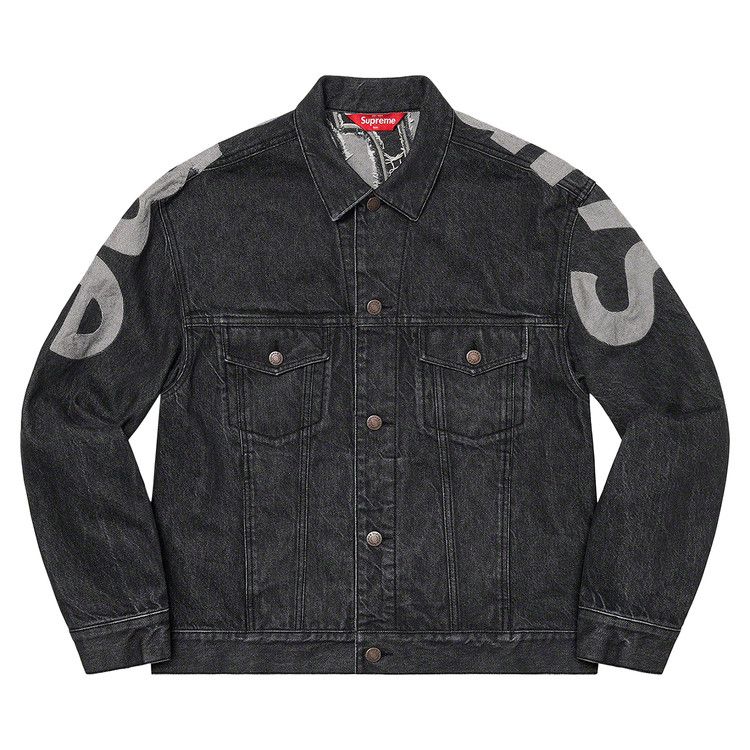 

Куртка Supreme Inset Logo Denim Trucker Jacket, Black