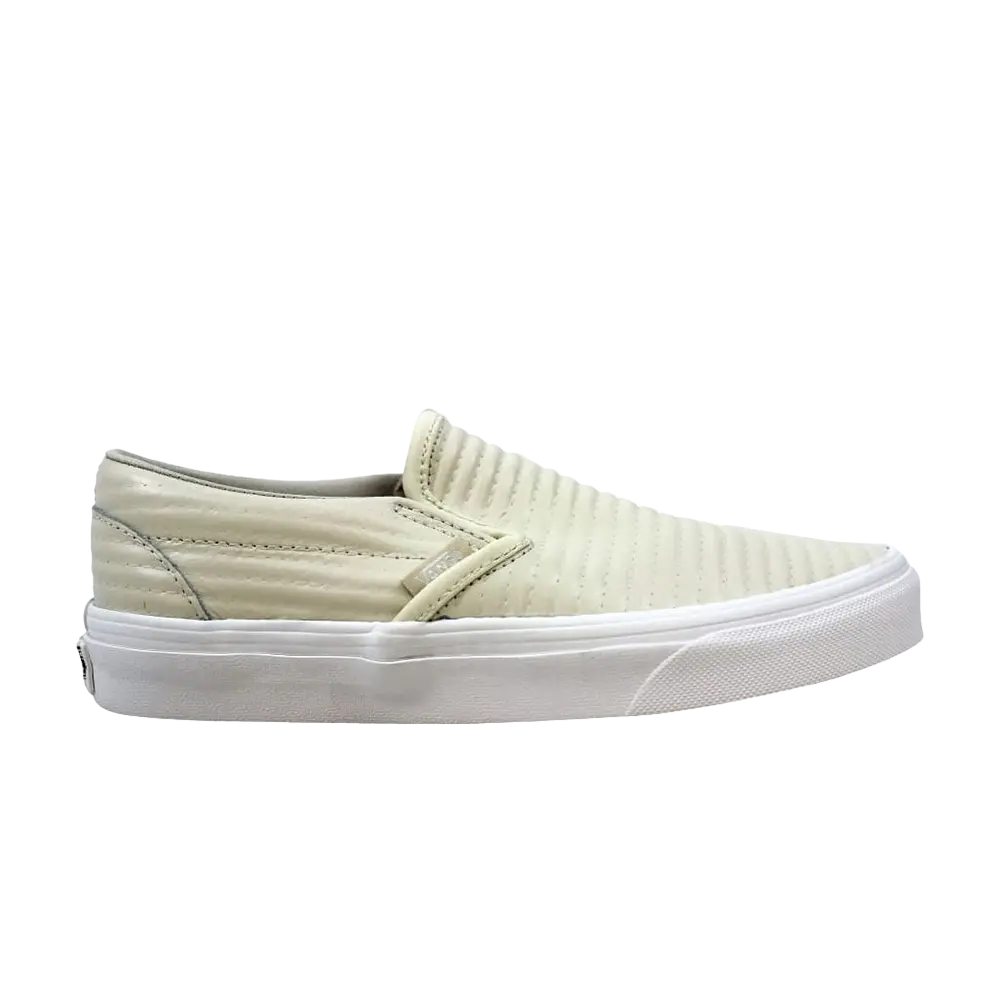 Классические мотокожаные слипоны Vans, кремовый