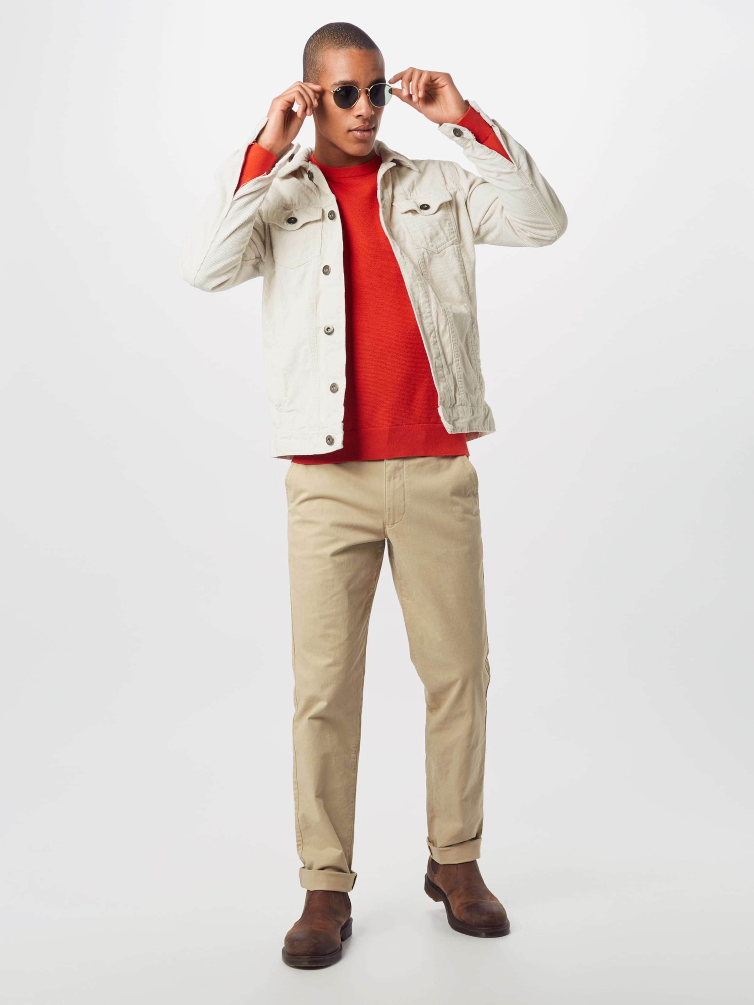 GAP Брюки чинос 'V-ESSENTIAL' Slim fit в бежевом цвете — фото 4