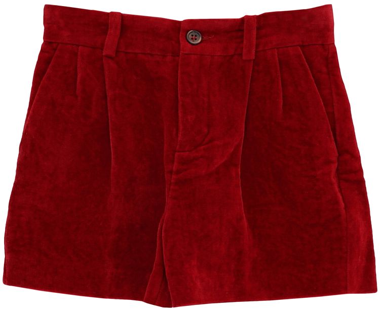 

Плиссированные бархатные шорты Gucci, красные