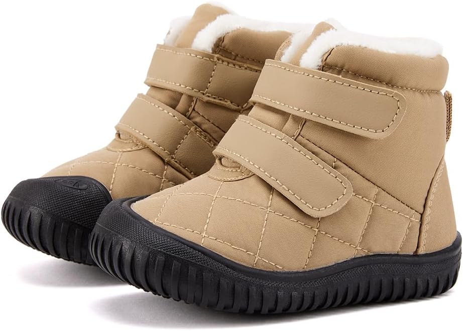 

Детские зимние ботинки BMCiTYBM для малышей, обувь для детей мальчиков и девочек с искусственным мехом для холодной погоды, Zip Brown