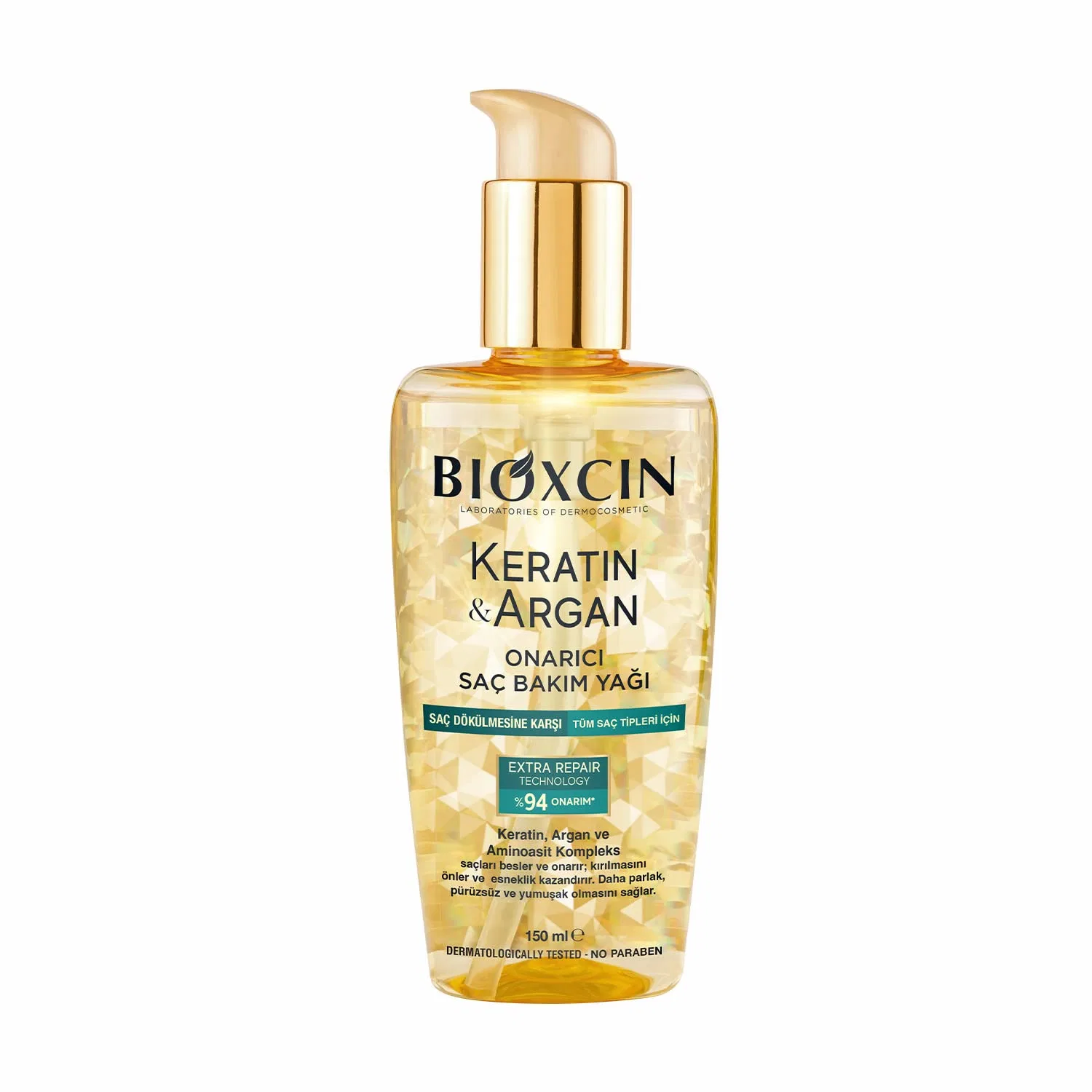 Восстанавливающее масло для волос с кератином и арганой Bioxcin Keratin & Argan Repairing Hair Care Oil 150 мл Bioxcin