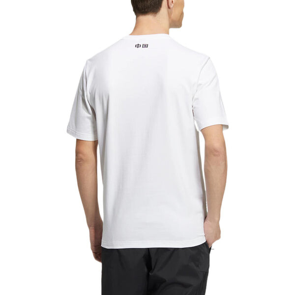 Футболка adidas Solid Color Logo Athleisure Casual Sports Short Sleeve Unisex White, мультиколор — фото 3