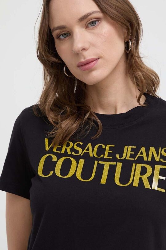 

Хлопковая футболка Versace Jeans Couture, черный