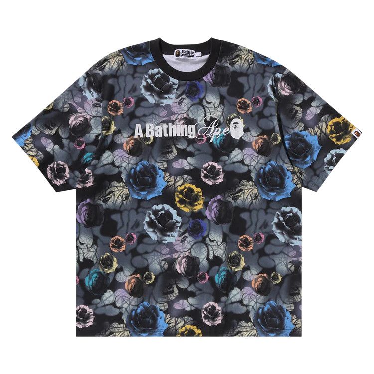 

Футболка BAPE Floral Camo Logo Relaxed Fit Tee, Black