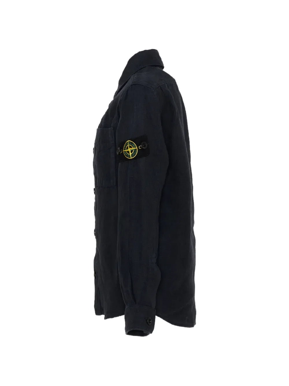 Рубашка с длинными рукавами и карманом Stone Island Junior, синий — фото 3