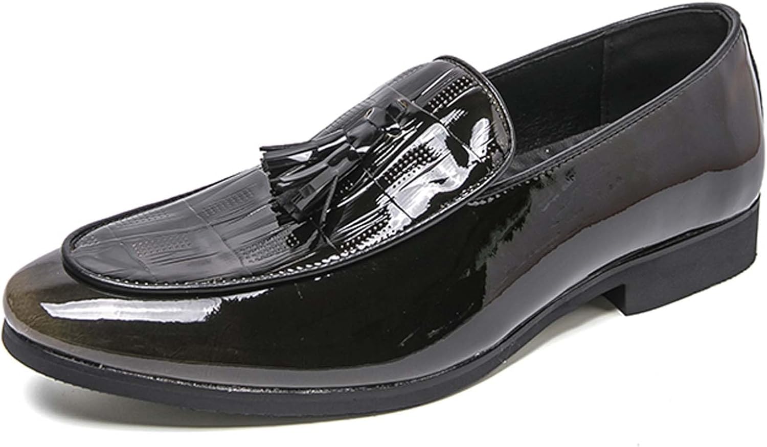 

Мужские пенни-лоферы с модным заостренным носком и кисточкой, деловые туфли, противоскользящие, дышащие, повседневные обувь для прогулок, офисные костюмы, свадьбы, банкеты, кожаные туфли без шнурков Generic, серый