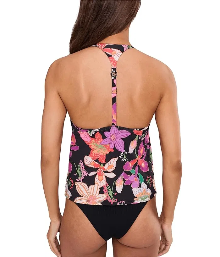 Купальник танкини с цветочным принтом Hot House Floral Square Neck Nike, Black — фото 4