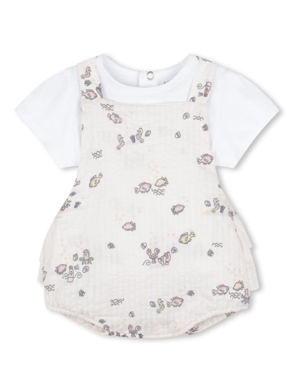 

Kenzo Kids комплект из ромпера и топа с графичным принтом, нейтральный цвет