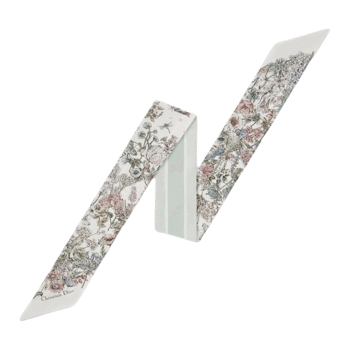 

Шелковые шарфы Mulberry для женщин/морской зеленый DIOR, белый/зеленый