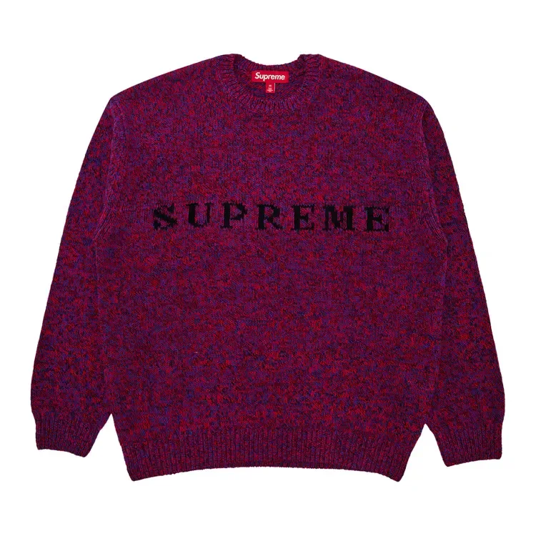 Свитер Supreme Contrast Logo 'Red Melange'