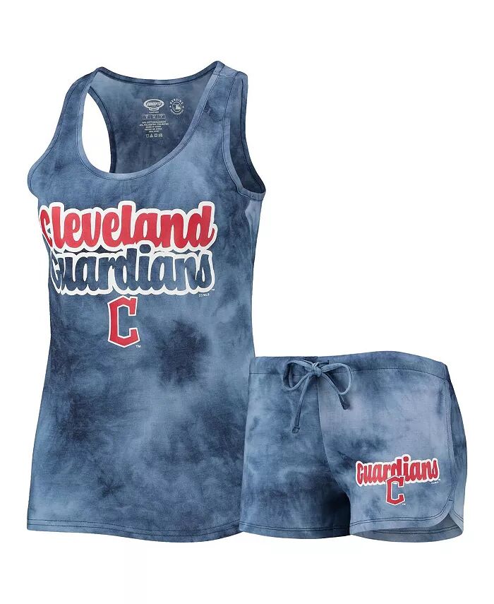 

Женский комплект из майки-борцовки и шорт Navy Cleveland Guardians Billboard Concepts Sport