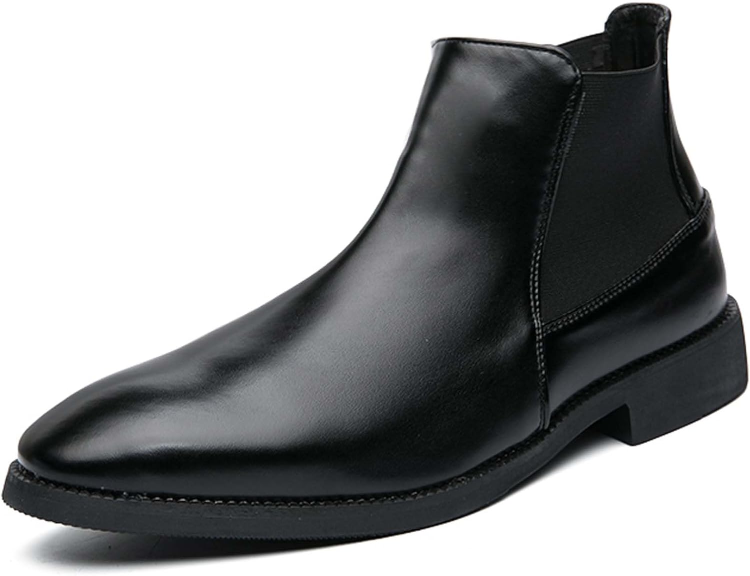 

Мужские ботинки челси, модные, с острым носком, деловые, офисные, формальные, кожаные, с противоскользящим покрытием, удобные, для дома и улицы, высокие, для ходьбы, работы, свадеб, банкетов, костюмов Generic, черный