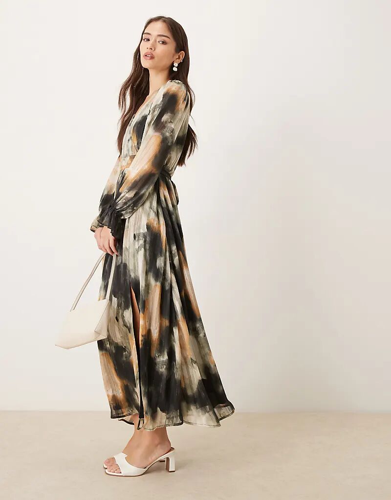 

Платье мидакси Lovedrobe с длинными рукавами и завязками на спине, однотонное