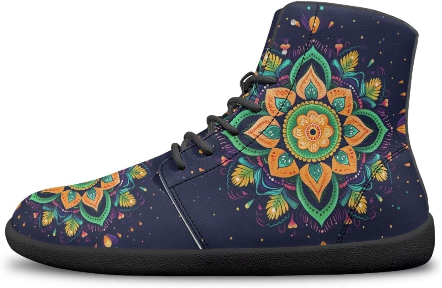 

Кроссовки JoyLamoria унисекс с высокой посадкой, в стиле мандалы, кожаные, на шнуровке, удобные повседневные модные кроссовки, Mandala Style