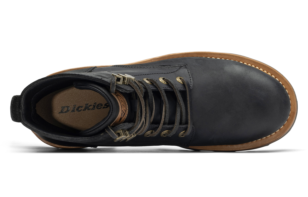 Мужские ботинки Dickies Martin кожаные на шнуровке, черный — фото 4